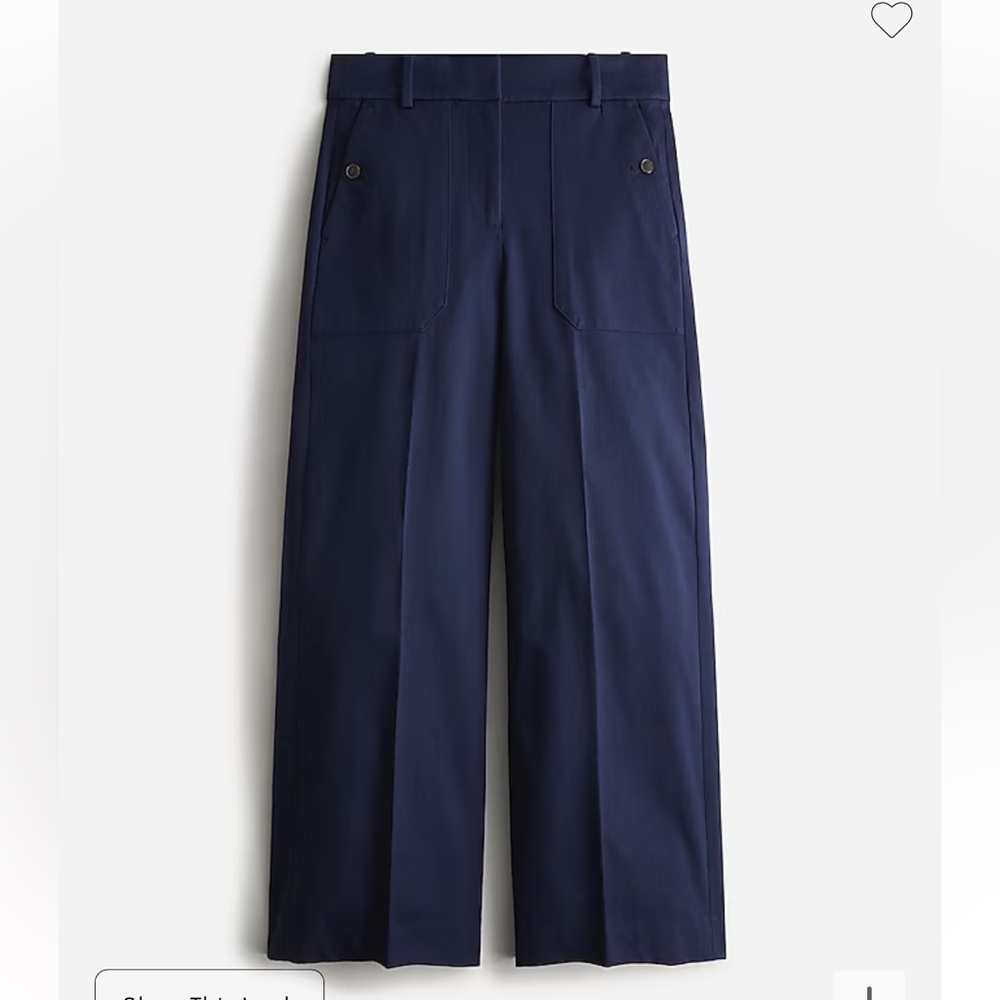 NWOT J.Crew Sydney wide-leg navy pant sz 0p